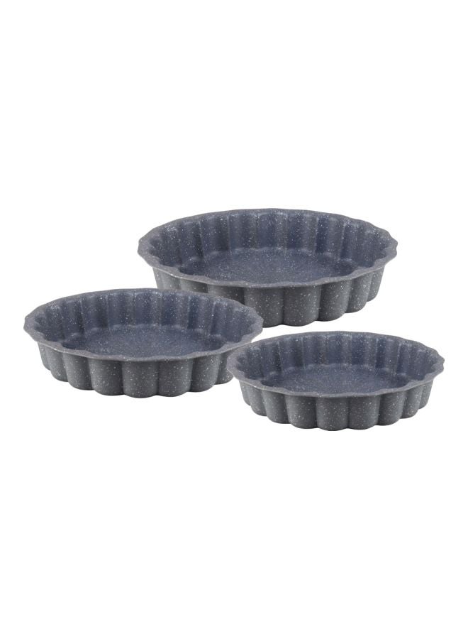 ديسيني 3-Piece Granite Cake Pan Set Includes 1 x Small Pan 24cm, 1 x Medium Pan 28cm, 1 x Large Pan 32cm Grey - Image 1