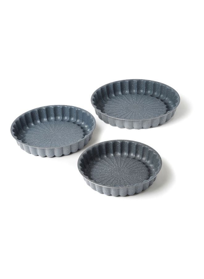ديسيني 3-Piece Granite Cake Pan Set Includes 1 x Small Pan 24cm, 1 x Medium Pan 28cm, 1 x Large Pan 32cm Grey - Image 2