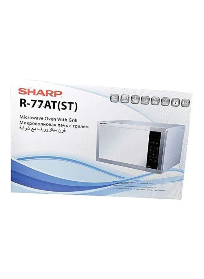 شارب فرن ميكروويفستانلس ستيل مع شواية 34 لترًا 1000 وات R77AT (ST) 34 L 1000 W R77AT(ST) أسود/ فضي  - Image 3