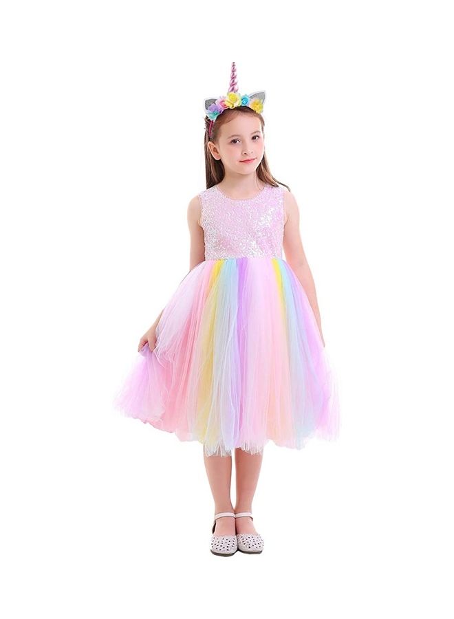 XiuWoo Princess Party Dress With Headband 140cm - Image 1