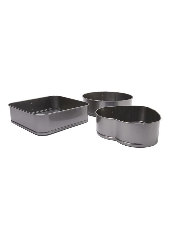 FACKELMANN 3-Piece Baking Pans Black Baking Pan 1x(22x22x7), 1x(25x7), 1x(26x26x7)cm  - Image 1