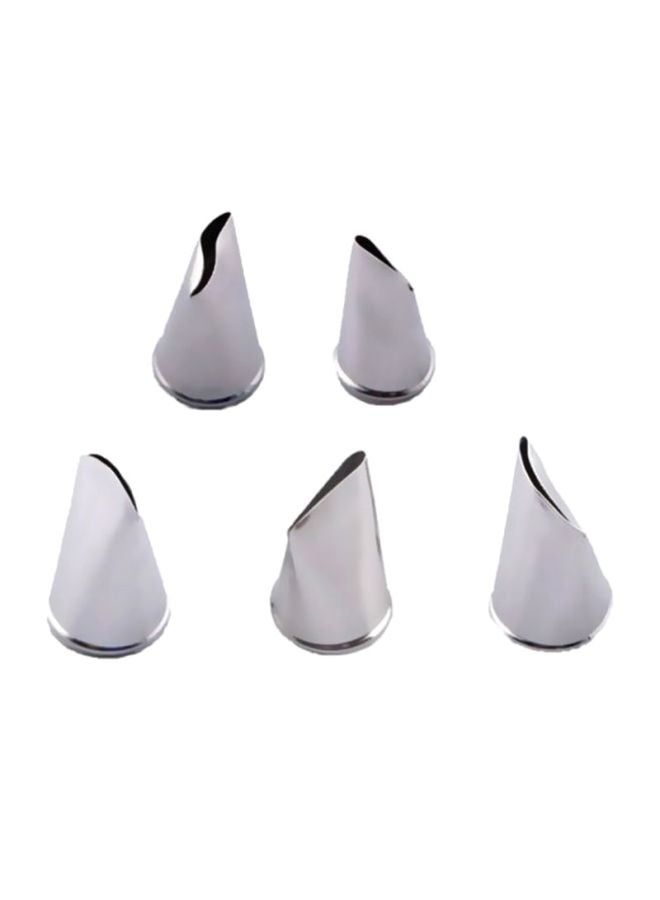 بيوينتي مجموعة فوهات تزيين بنمط الزهور مصنوعة من الستانلس ستيل مكونة من 5 قطع فضي Nozzle 1 (1.8x3.8x2.2), Nozzle 2 (1.5x3.7x1.9), Nozzle 3 (1.7x3.6x2), Nozzle 4 (1.2x3.8x1.9), Nozzle 5 (2x3.9x2.2)سم - Image 1