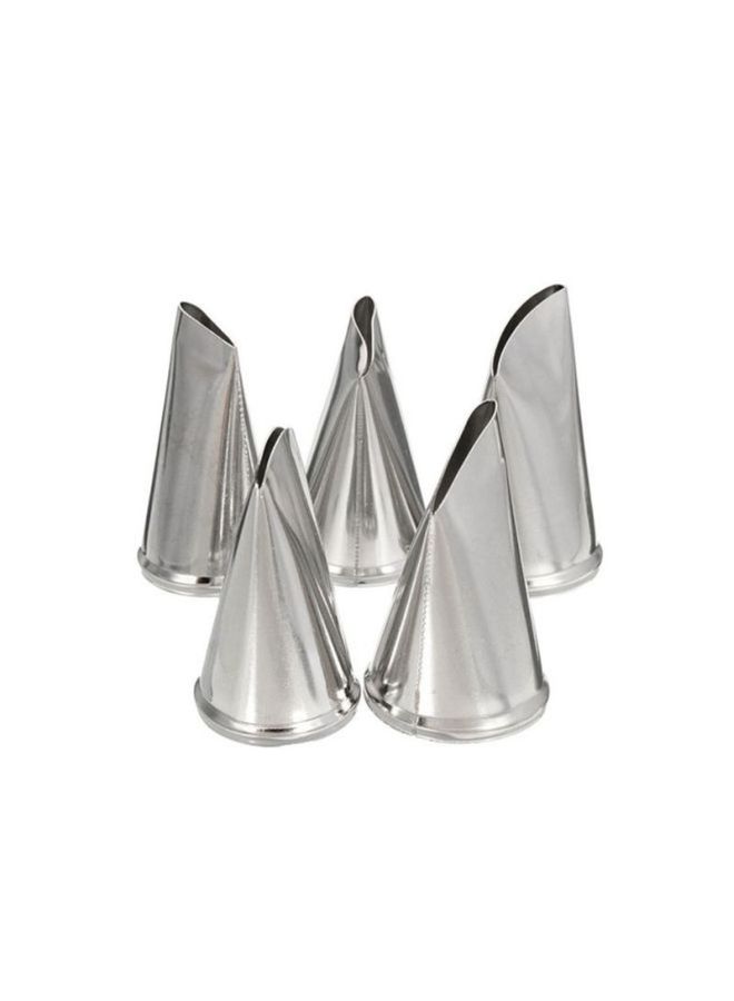 بيوينتي مجموعة فوهات تزيين بنمط الزهور مصنوعة من الستانلس ستيل مكونة من 5 قطع فضي Nozzle 1 (1.8x3.8x2.2), Nozzle 2 (1.5x3.7x1.9), Nozzle 3 (1.7x3.6x2), Nozzle 4 (1.2x3.8x1.9), Nozzle 5 (2x3.9x2.2)سم - Image 3