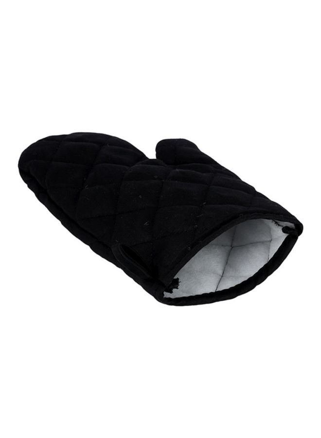 Royalford Cotton Padded Oven Mitt 2 Padded Oven Gloves Black 14.7x23.8cm  - Image 4