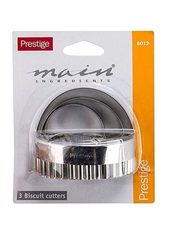 Prestige 3-Piece Biscuit Cutters With Handle Silver 12.95x11.17x3.8cm  - Image 3