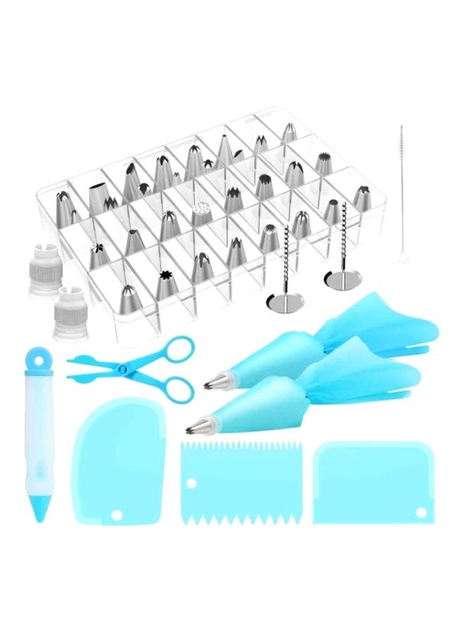 بيوينتي مجموعة تزيين الكيك مكونة من 42 قطعة أزرق / فضي / أبيض - Image 1