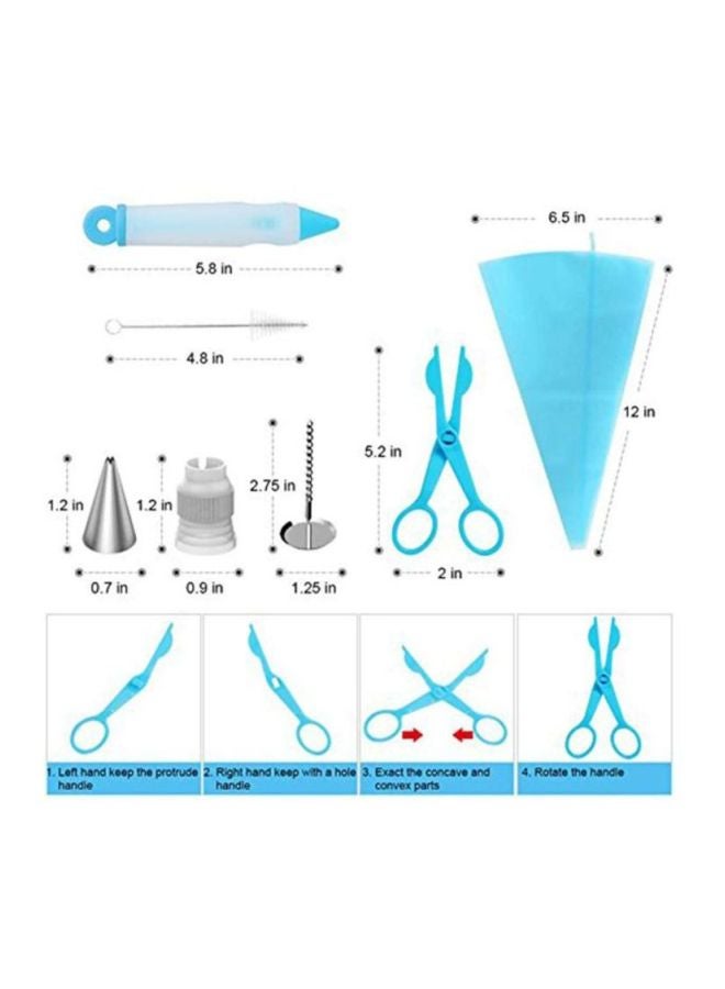 بيوينتي مجموعة تزيين الكيك مكونة من 42 قطعة أزرق / فضي / أبيض - Image 2
