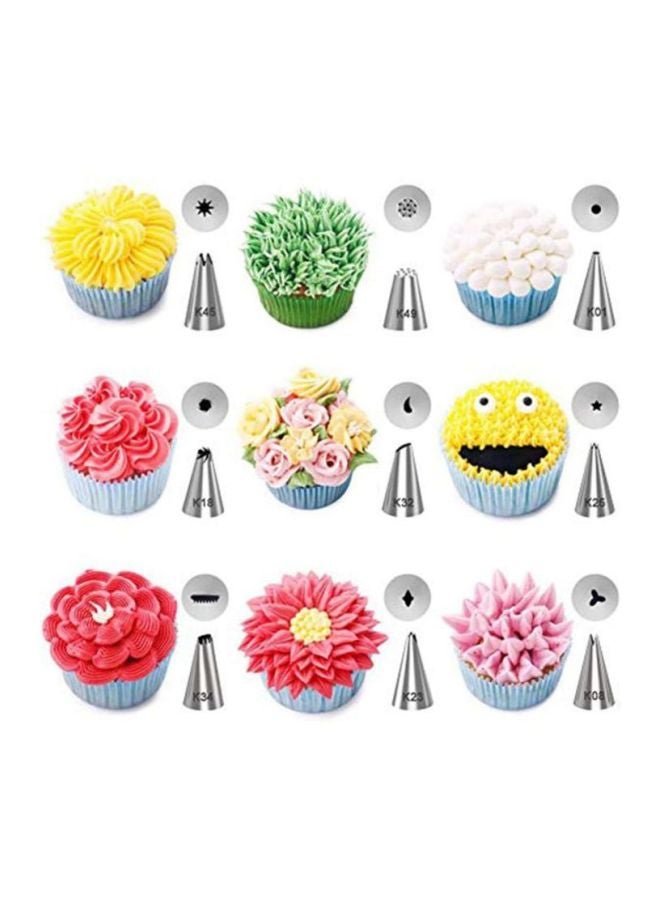 بيوينتي مجموعة تزيين الكيك مكونة من 42 قطعة أزرق / فضي / أبيض - Image 3