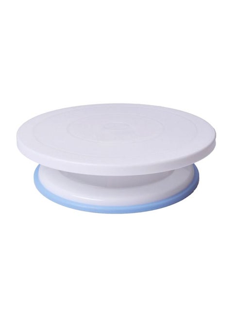 Plastic Cake Rotary Table White/Blue 28x7cm