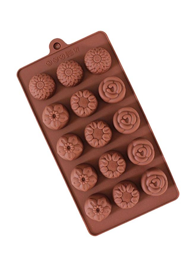 Sharpdo 15-Cavity Silicone Cake Mould Brown 21x10.5x4cm - Image 1