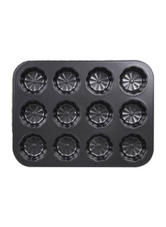 Sharpdo Non Stick 12-Hole Cake Mould Black 35x26.5x2.8cm  - Image 1
