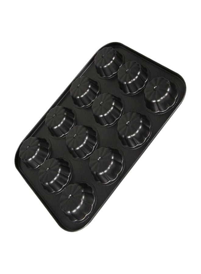 Sharpdo Non Stick 12-Hole Cake Mould Black 35x26.5x2.8cm  - Image 3
