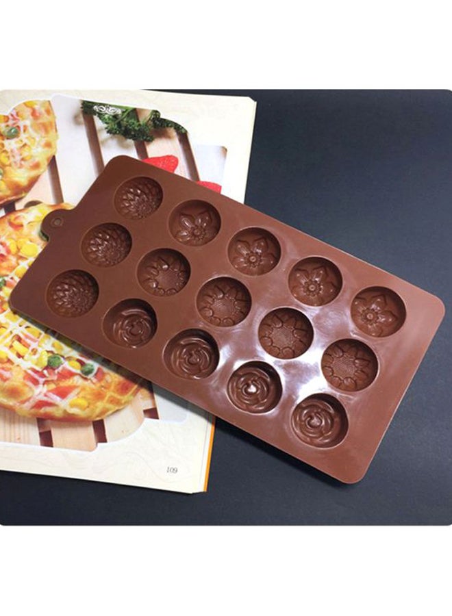 Sharpdo 15-Cavity Silicone Cake Mould Brown 21x10.5x4cm - Image 2