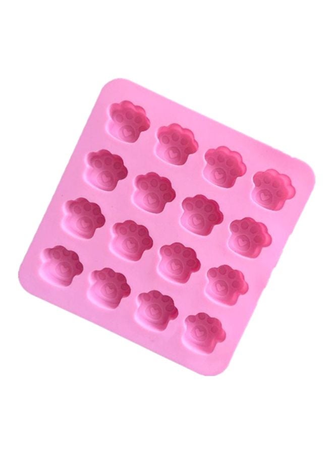Sharpdo 16-Cavity Cat Paw Print Bakeware Mould Pink 16x15.8x1.6cm - Image 1