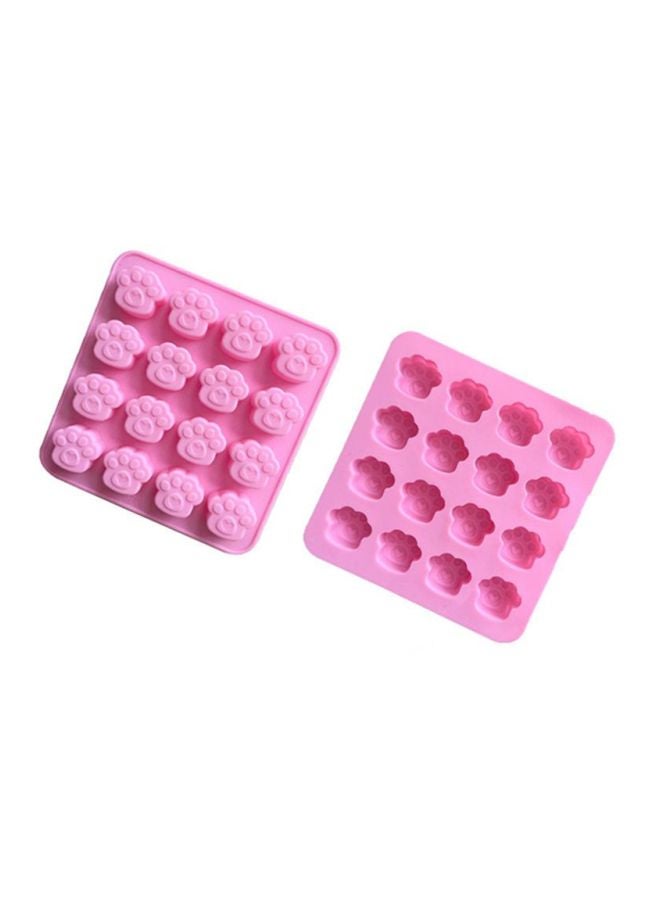 Sharpdo 16-Cavity Cat Paw Print Bakeware Mould Pink 16x15.8x1.6cm - Image 2