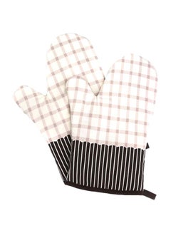 Anti Steam Oven Glove Beige/Black/White 18x28cm
