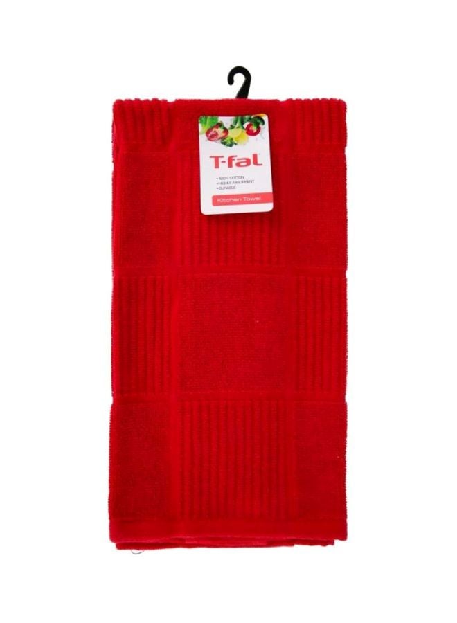 Tefal Cotton Kitchen Towel Red 33x16.5cm - Image 3