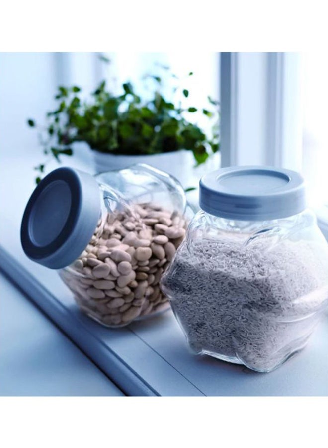 ألبرتو برطمان على شكل نجمة مزود بغطاء معدني شفاف/رمادي 1.8لترات - Image 2