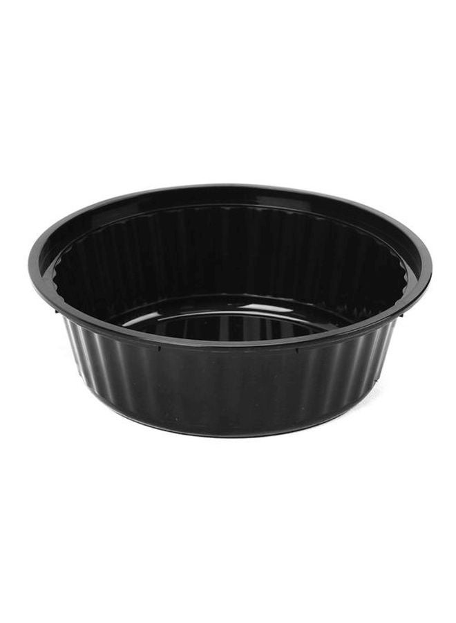 Hotpack 5-Piece Round Container Air Tight With Transparent Lid Used In Microwave Safe, Kitchen Storage, Reusable Plastic Containers For Food Delivery And Fridge Storage Black/Clear  - Image 3