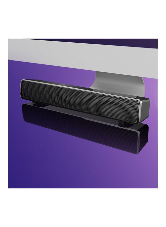 صدى مكبر صوت V-103 بتصميم شريط للكمبيوتر No أسود  - Image 3