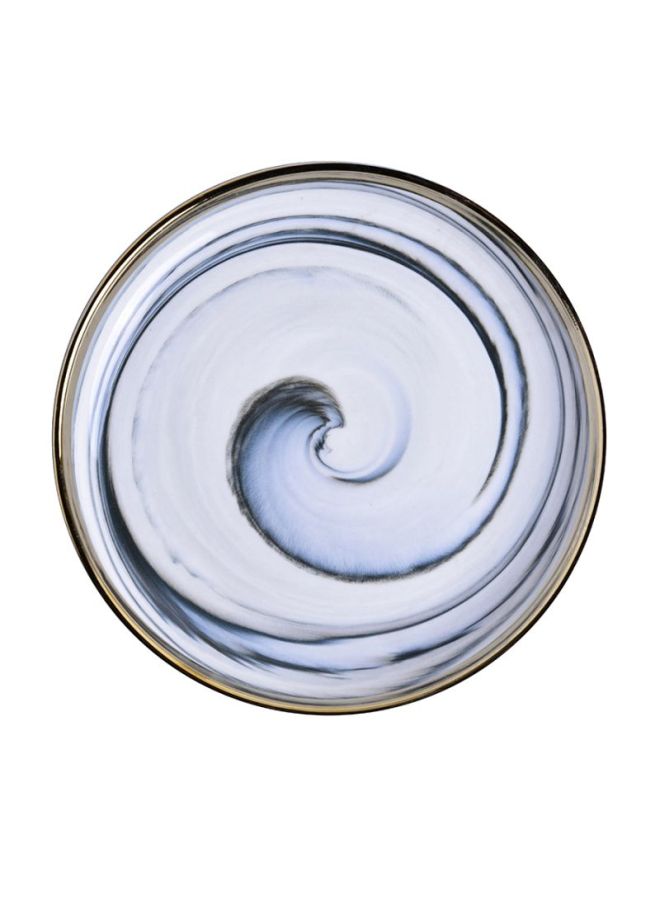 Sharpdo Shallow Plate White/Blue/Gold 7.5inch  - Image 2