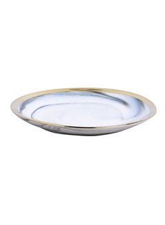 Sharpdo Shallow Dinner Plate White/Gold/Blue 6inch  - Image 2