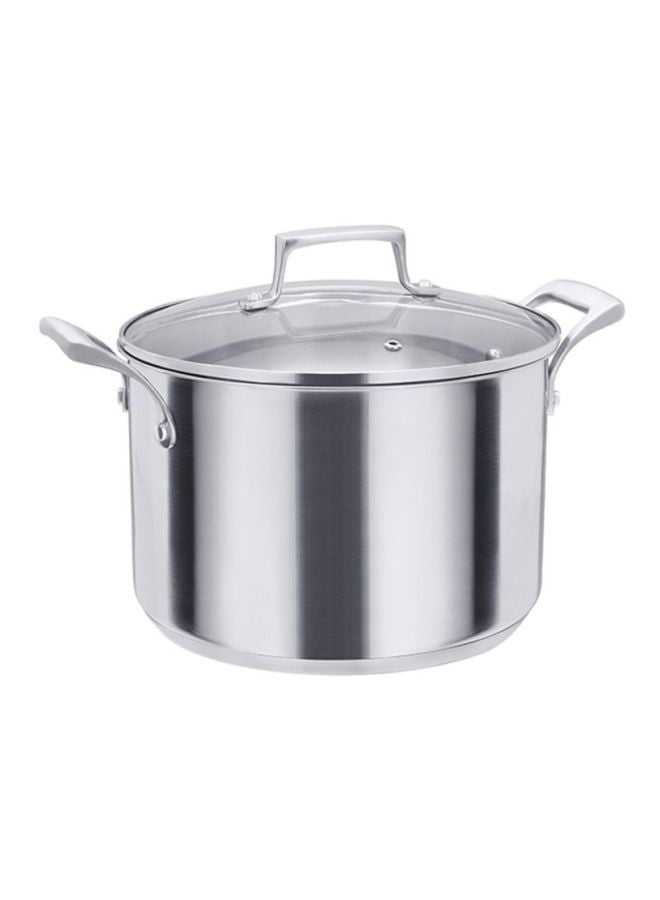 Penguen Gourmet Stainless Steel Casserole With Metal Lid Silver 26x17cm - Image 1