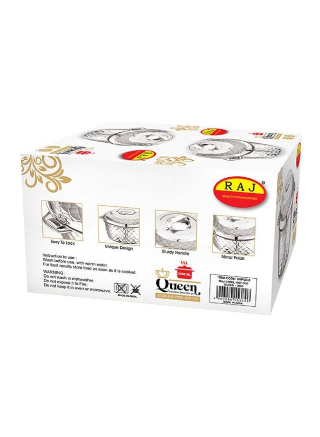 RAJ Stainless Steel 3000ml Hotpot Silver 32cm  - Image 4