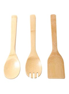 DELCASA 3-Piece Bamboo Utensil Set beige 