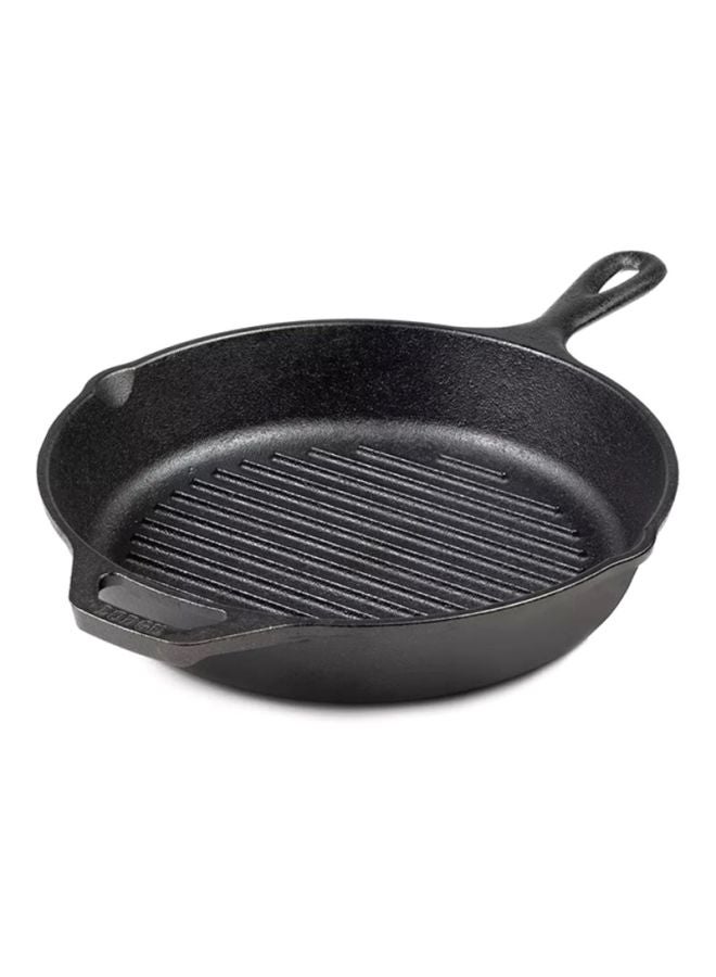 صينية شواء مستديرة من حديد الزهر مُتبَّلة سابقاً أسود 26سم - Image 3