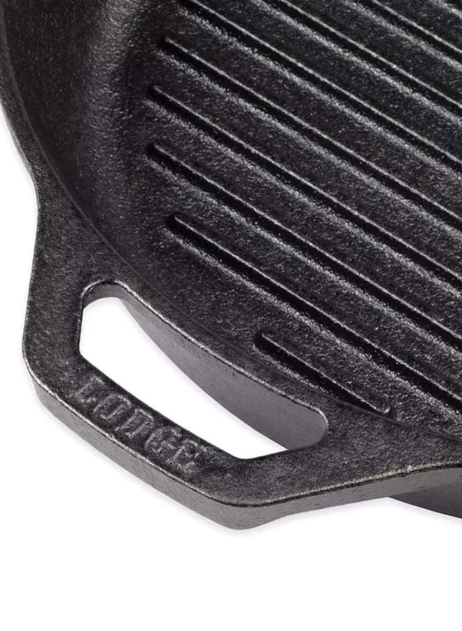 صينية شواء مستديرة من حديد الزهر مُتبَّلة سابقاً أسود 26سم - Image 4