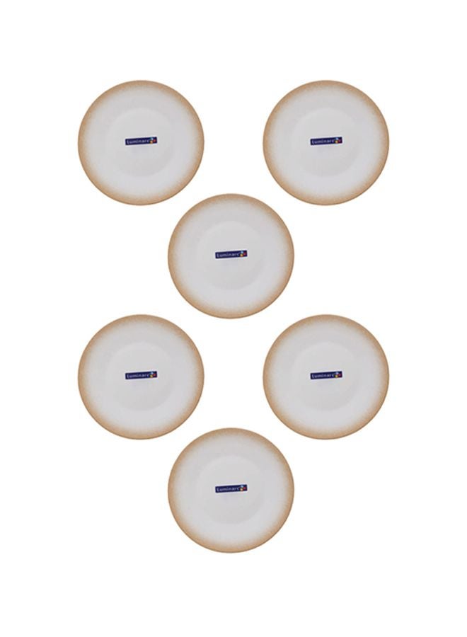 Luminarc 6-Piece Value Pack Essence Paco Dessert Plate Set Beige 20cm  - Image 1