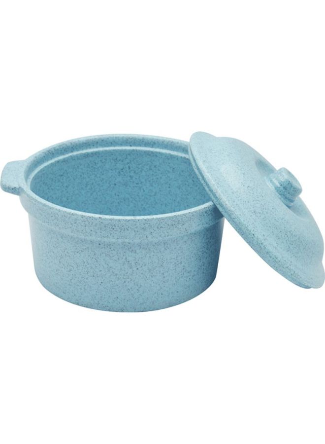 DINEWELL - Speckle Melamine Bowl With Lid Blue 6inch - Image 1