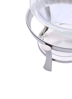 REGENT Onda Stainless Steel Salad Bowl Servers Clear/Silver 30cm  - Image 2