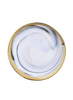 Sharpdo Shallow Dinner Plate White/Gold/Blue 6inch  - Image 1