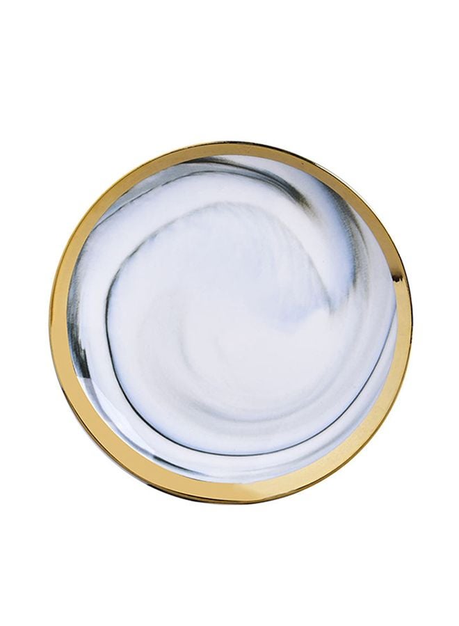 شاربدو طبق عشاء بعمق صغير أبيض/ذهبي/أزرق 6بوصة - Image 1