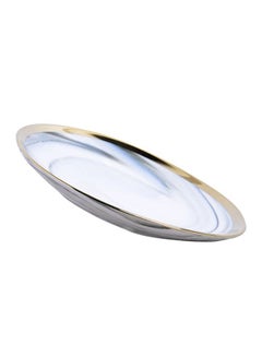 Sharpdo Shallow Dinner Plate White/Gold/Blue 6inch  - Image 5