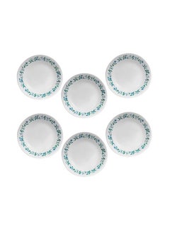 Corelle 6-Piece Livingware Country Cottage Bread And Butter Plate Set White/Blue/Green 6.8x6.8x0.9cm  - Image 1