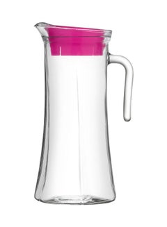 Glass Refrigerator Pitcher with Lid 1400 ml Pink/Clear 1.4Liters