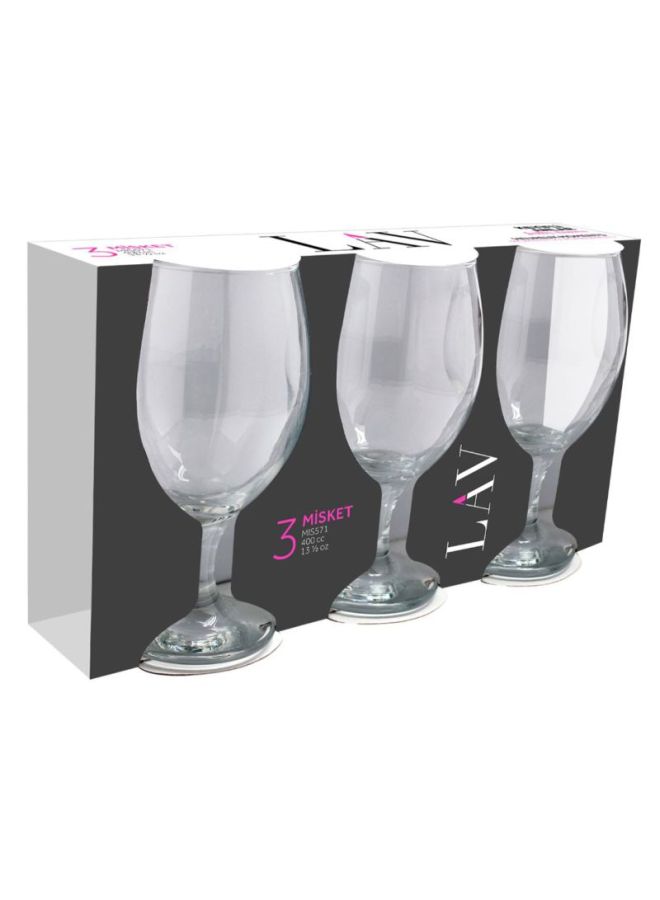 LAV 3-Piece Misket Glass Set Clear 400ml - Image 3