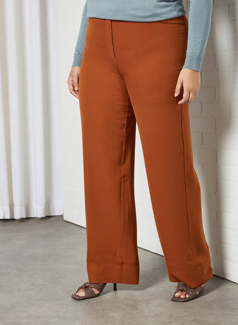 Violeta By Mango Plus Size Flared Pants