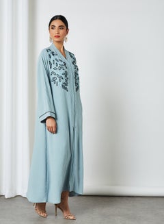 RVVIVA Embellished Detail Abaya Grey  - Image 1