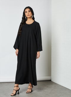 RVVIVA Basic Keyhole Neckline Abaya Black  - Image 3