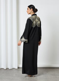 RVVIVA Embroidered Detail Abaya Black  - Image 2