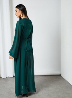 RVVIVA Embellished Detail Sheer Kaftan Green  - Image 2