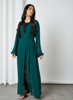 RVVIVA Embellished Detail Sheer Kaftan Green  - Image 3