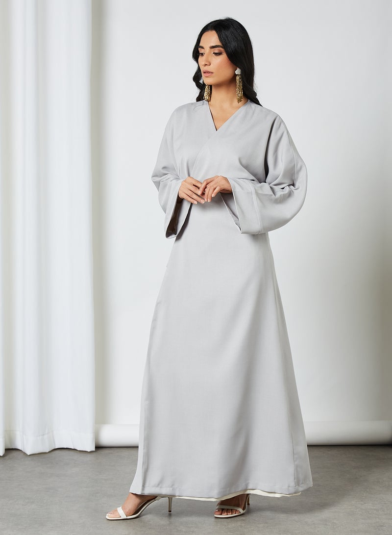 RVVIVA - Side-Tie A-Line Abaya Grey - Image 1