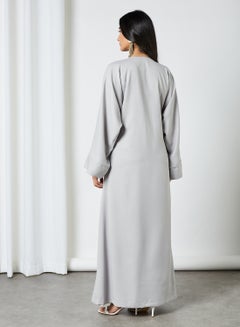 Side-Tie A-Line Abaya Grey - v1615649638/N44150914V_2