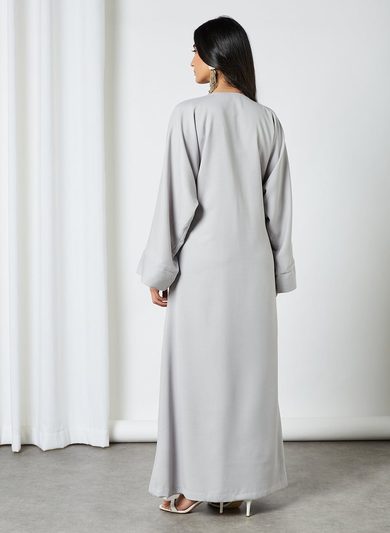 RVVIVA - Side-Tie A-Line Abaya Grey - Image 1