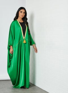 RVVIVA Tassel Detail Bisht Abaya Green  - Image 1
